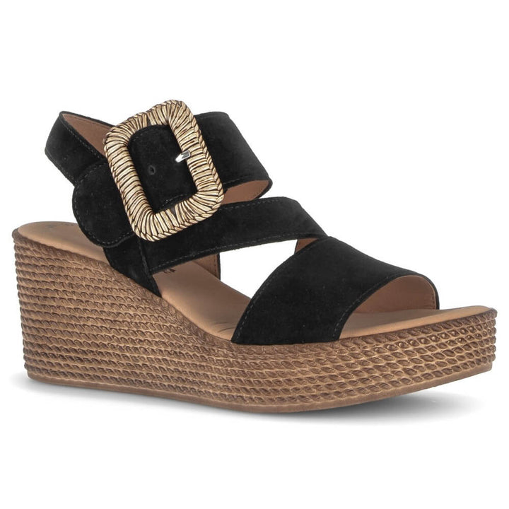 gabor cross strap wedge women's | black