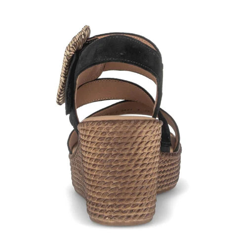 gabor cross strap wedge women's | black