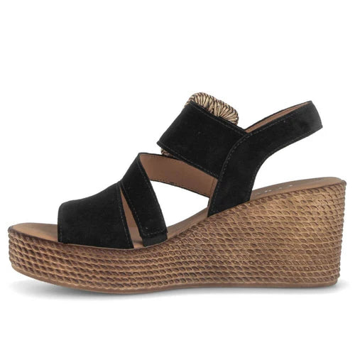 gabor cross strap wedge women's | black