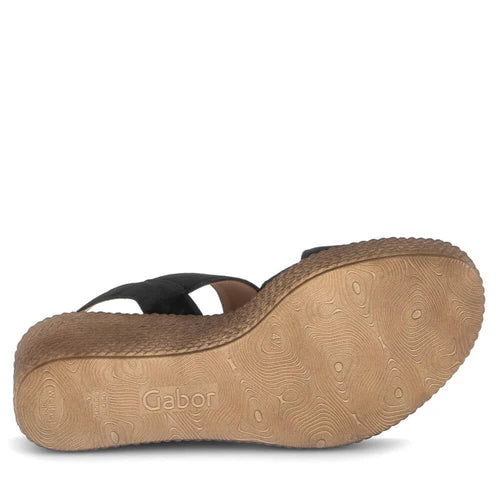 gabor cross strap wedge women's | black