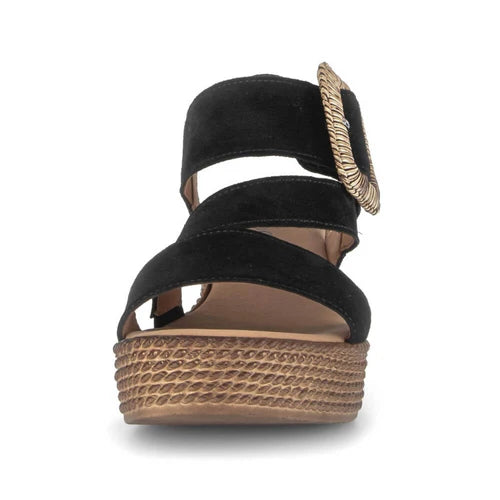 gabor cross strap wedge women's | black