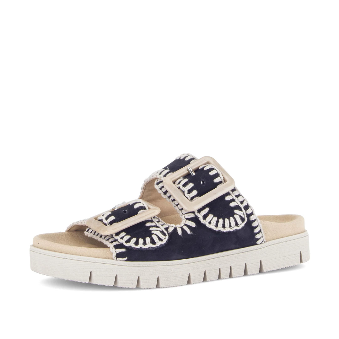 gabor two strap buckle sandal | dark blue