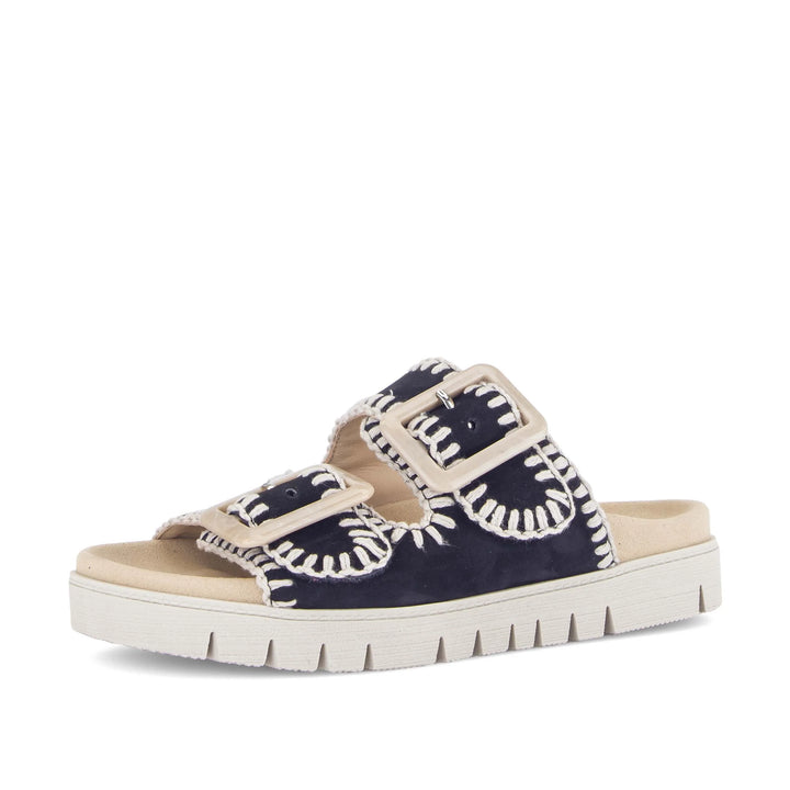 gabor two strap buckle sandal | dark blue