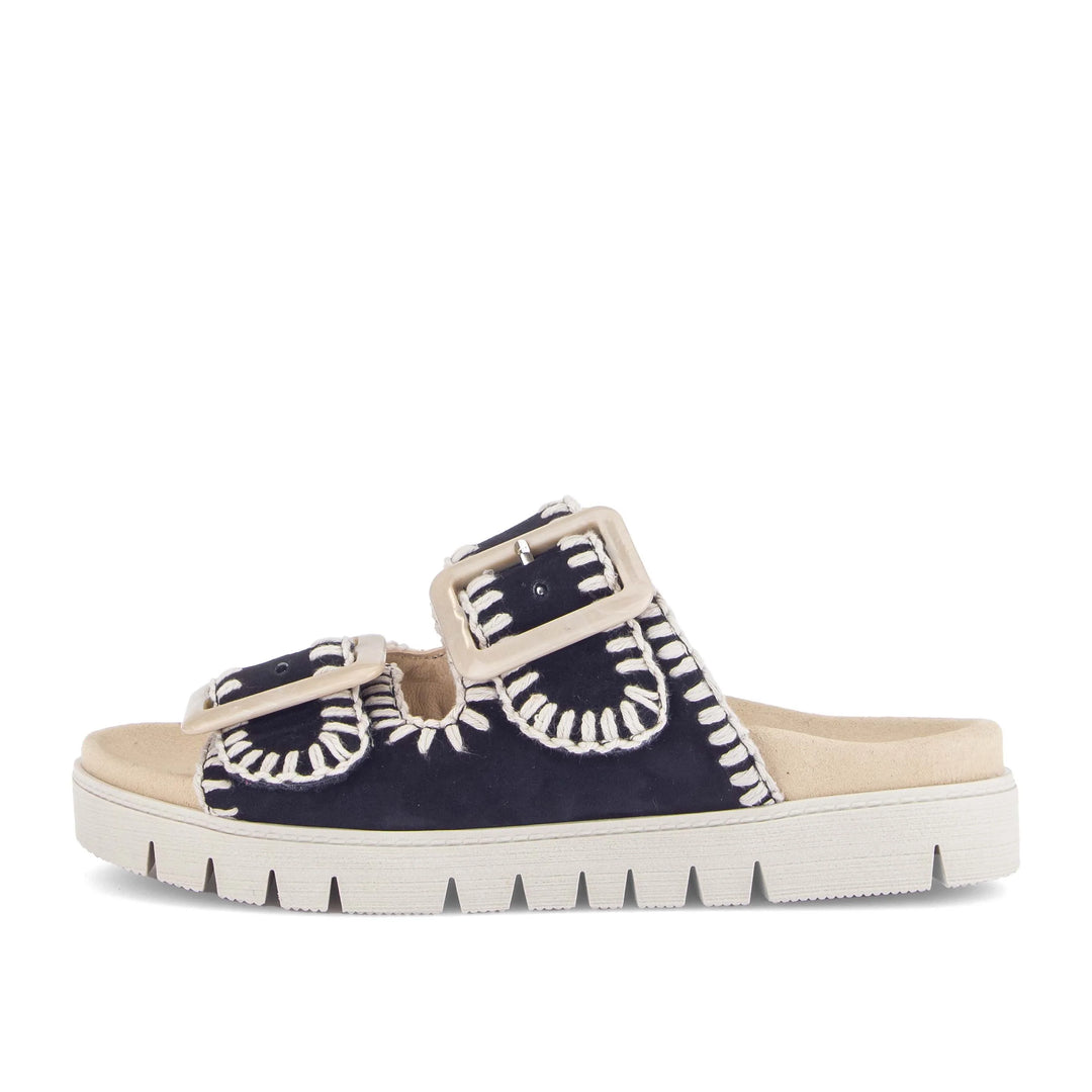 gabor two strap buckle sandal | dark blue