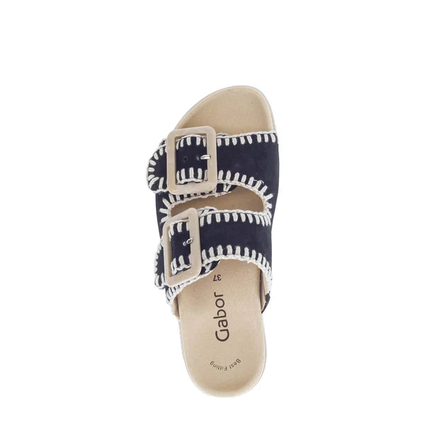 gabor two strap buckle sandal | dark blue