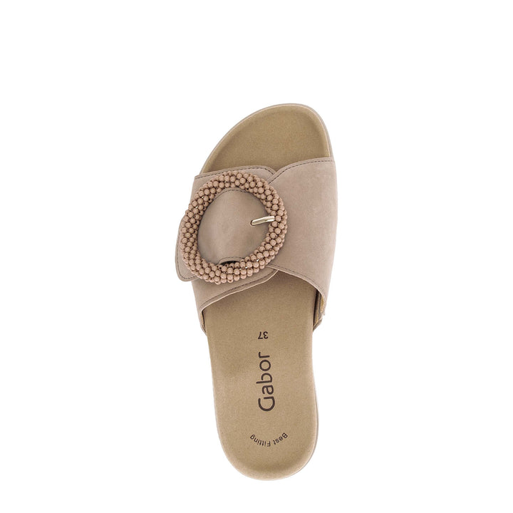 gabor one strap ring slide women's | sand