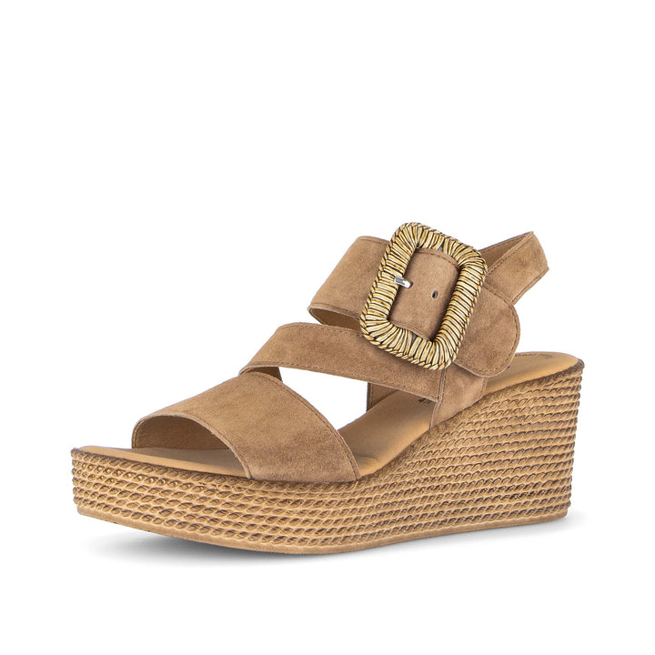 gabor cross strap wedge women's | peanut