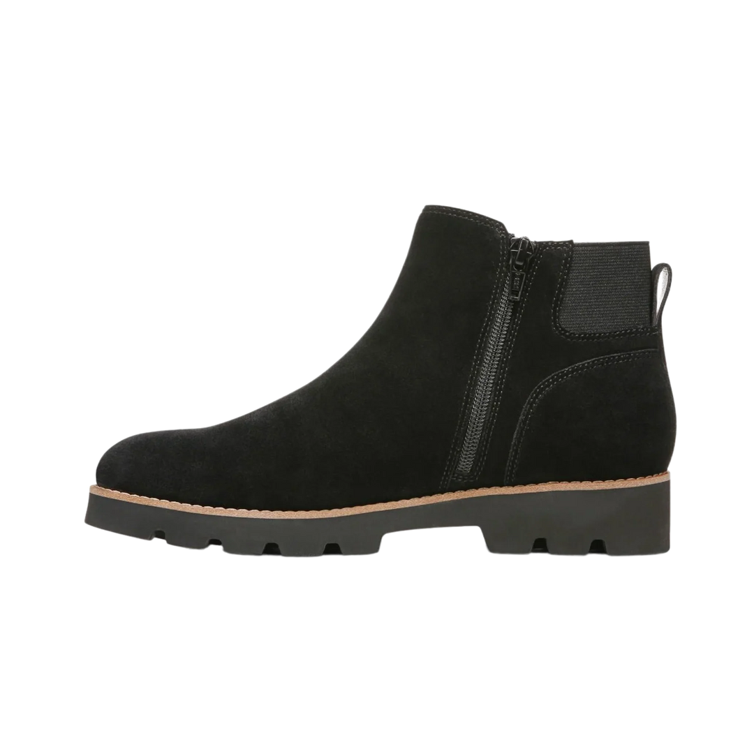 vionic brionie ankle boot women's | black suede