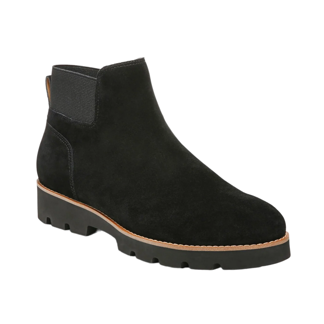 vionic brionie ankle boot women's | black suede