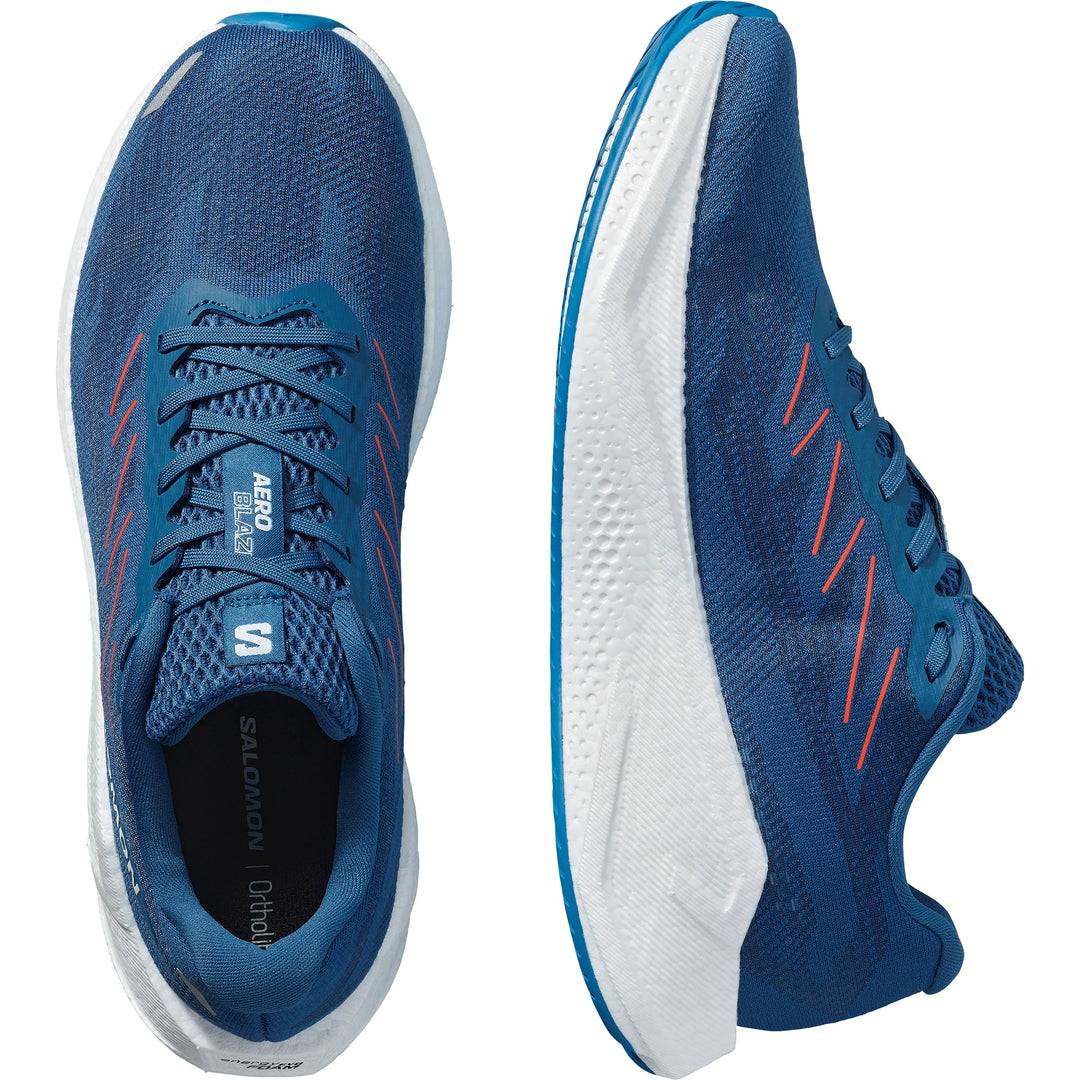 salomon aero blaze 3 men's | dark blue / white / cherry tomato
