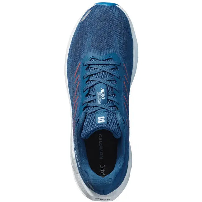 salomon aero blaze 3 men's | dark blue / white / cherry tomato