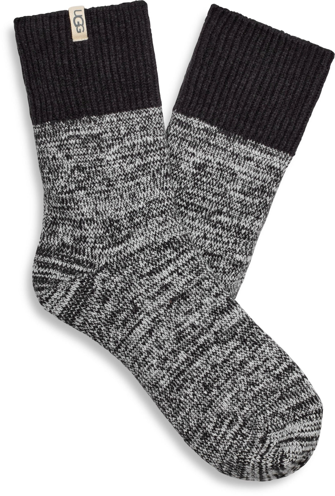 ugg rib knit slouchy crew sock women's | black