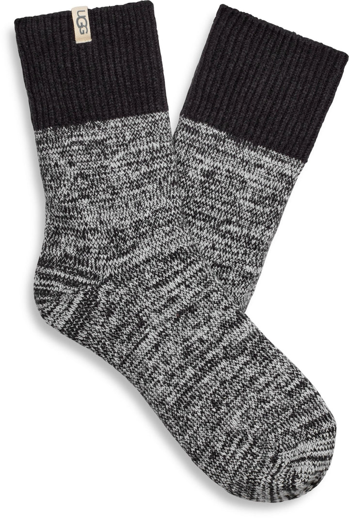 ugg rib knit slouchy crew sock women's | black