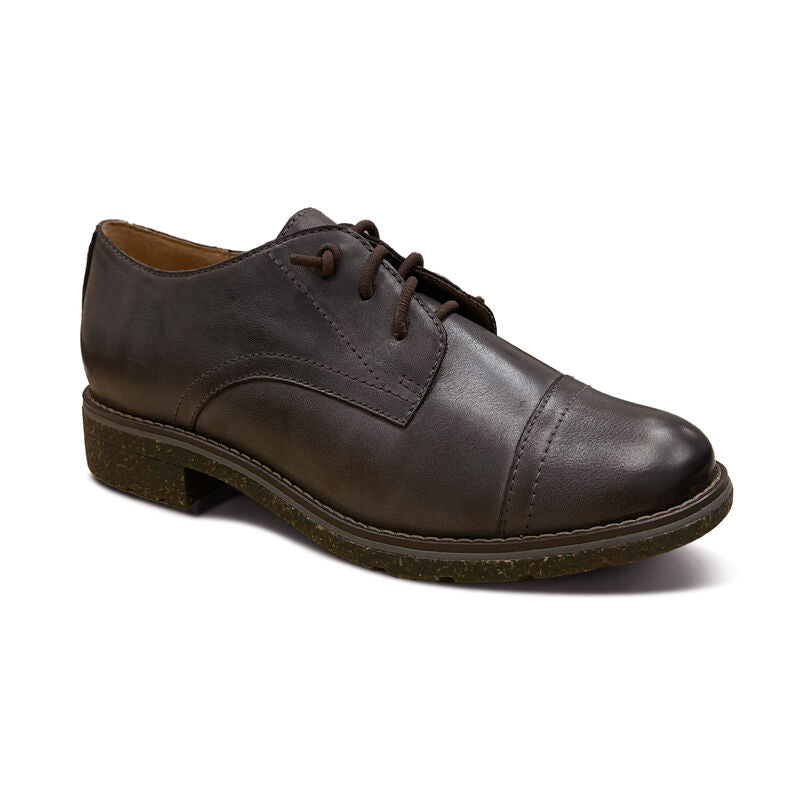 aetrex gina arch support oxford women's | dk brown