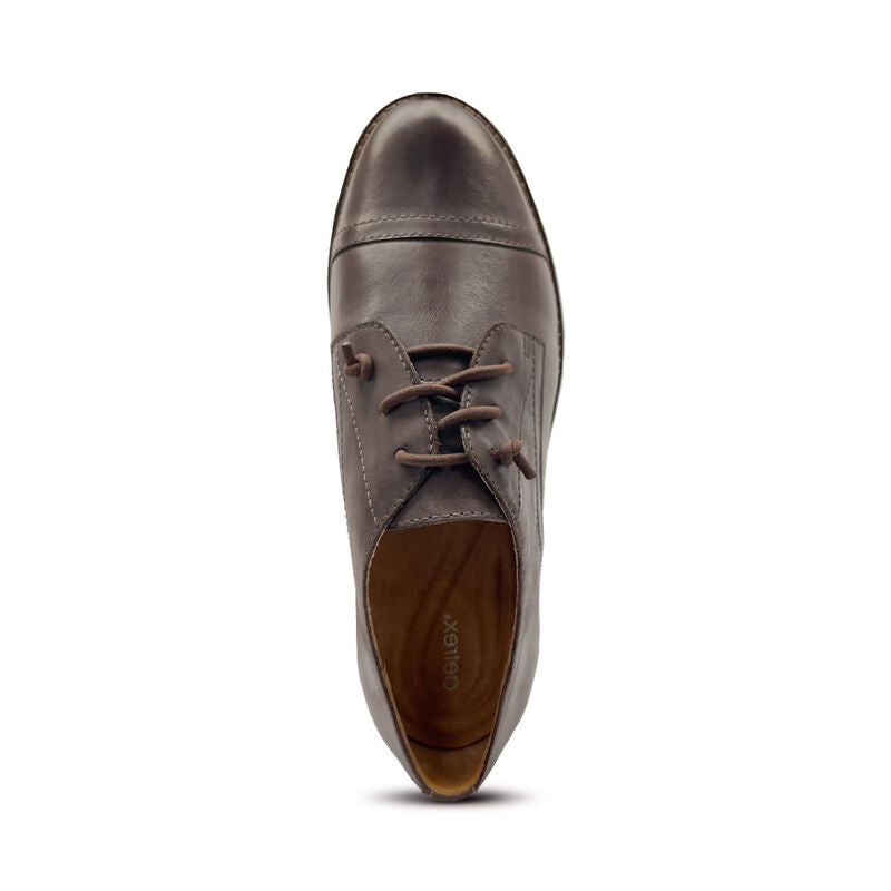aetrex gina arch support oxford women's | dk brown