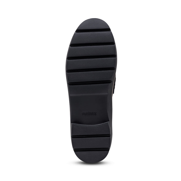 aetrex collette arch support loafer women's | black suede