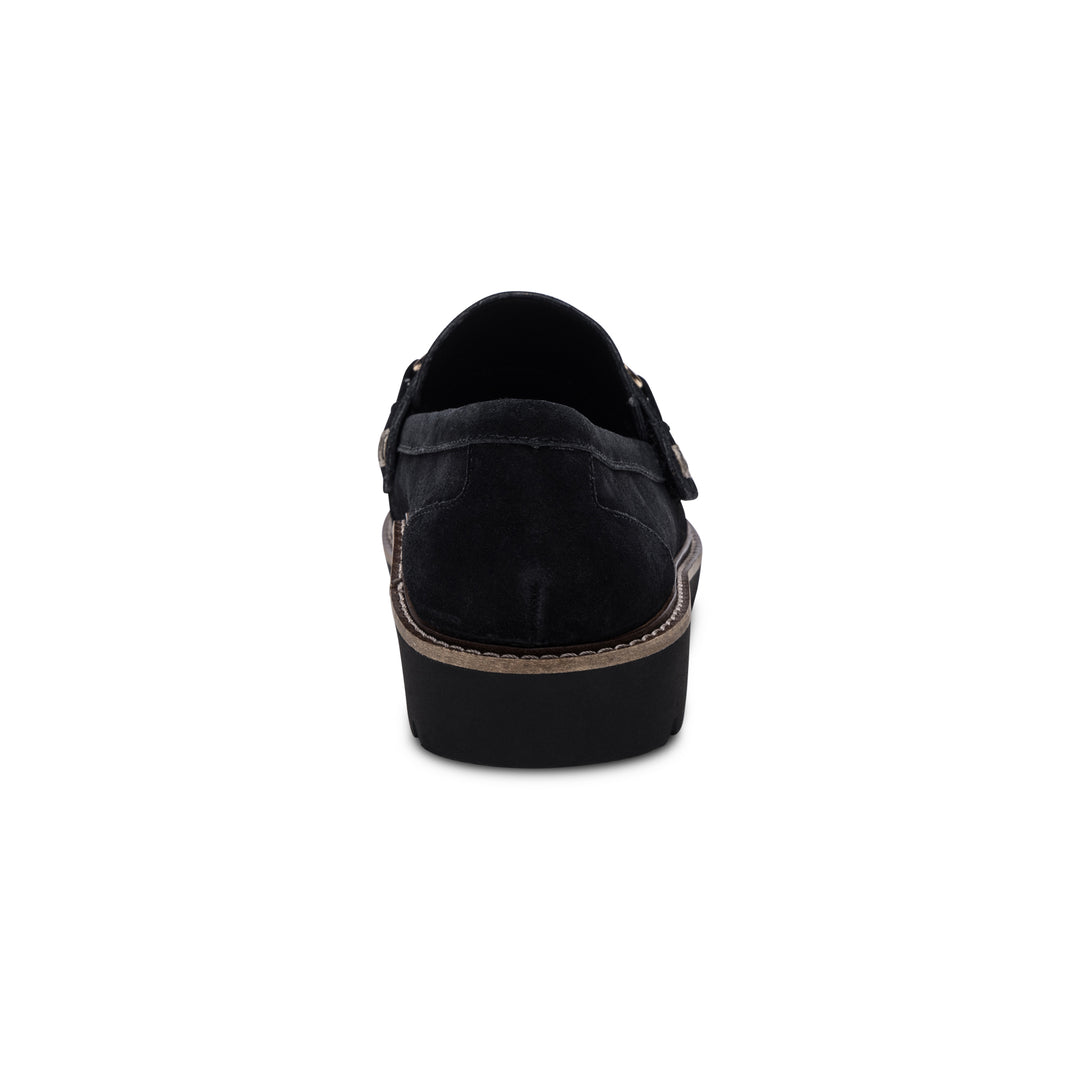 aetrex collette arch support loafer women's | black suede