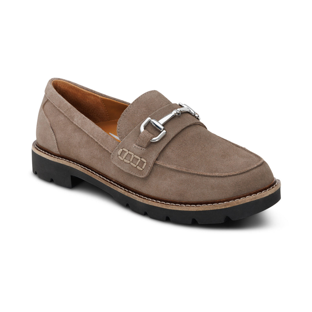 aetrex collette arch support loafer women's | taupe suede