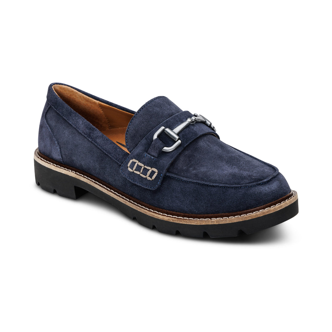 aetrex collette arch support loafer women's | navy suede