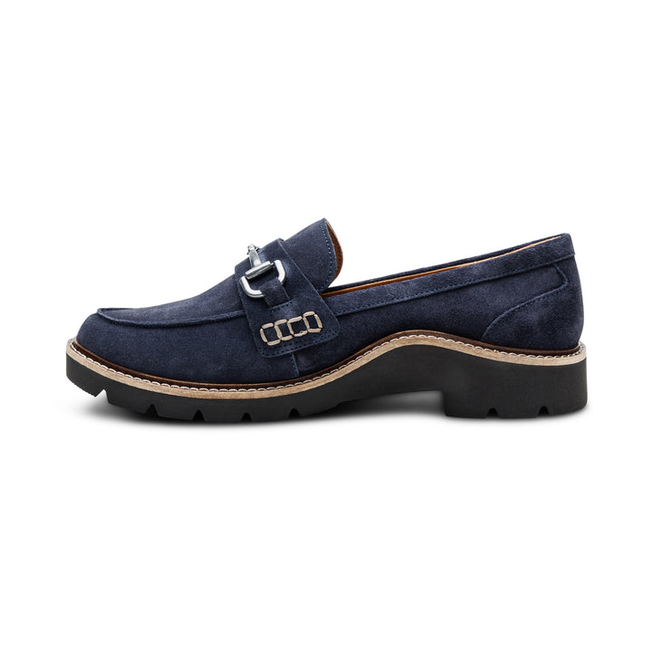 aetrex collette arch support loafer women's | navy suede