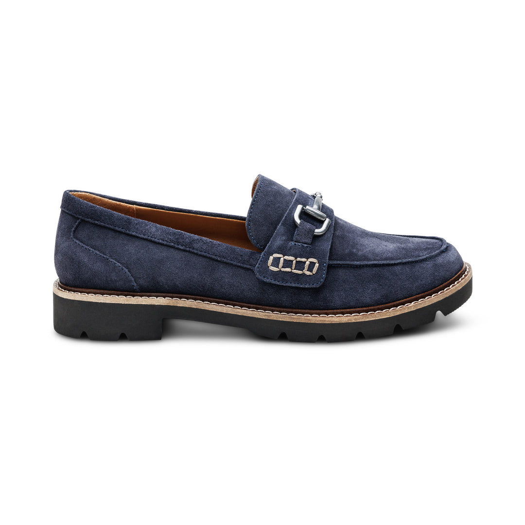 aetrex collette arch support loafer women's | navy suede