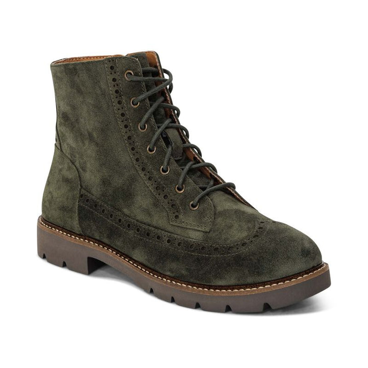 aetrex margot lace-up women's | dk green
