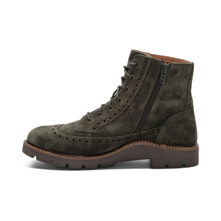 aetrex margot lace-up women's | dk green
