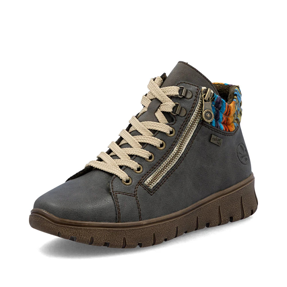 rieker n1305 heike women's | basalt/orange-multi/basalt