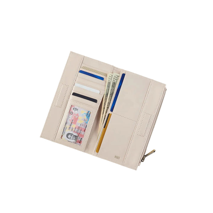 hobo jill large bifold wallet women's | pale flax