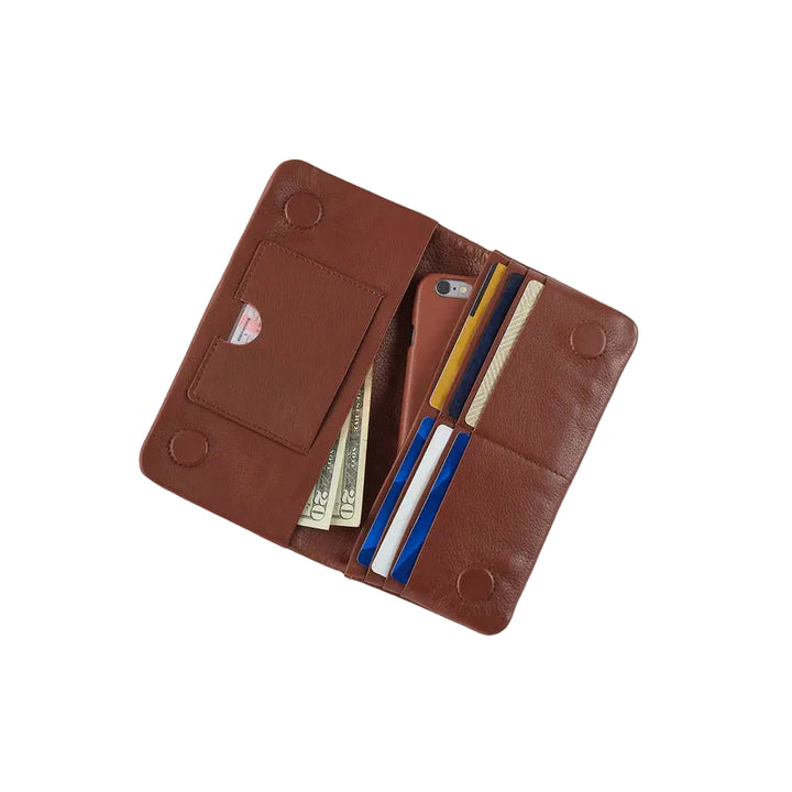 hobo lumen continental wallet women's | cocoa bean