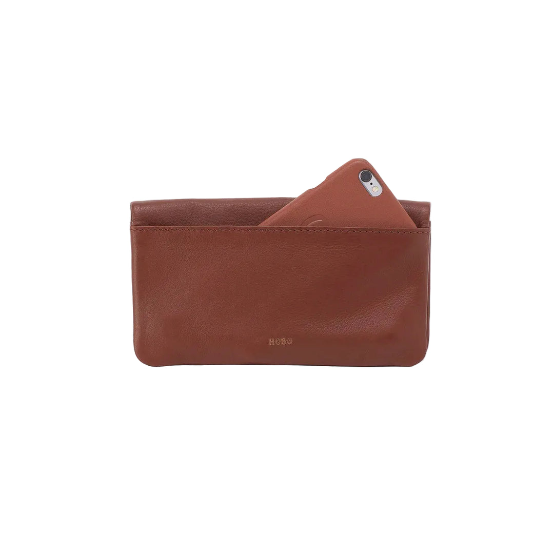 hobo lumen continental wallet women's | cocoa bean