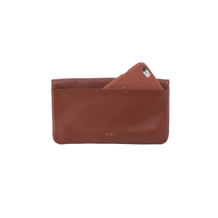 hobo lumen continental wallet women's | cocoa bean