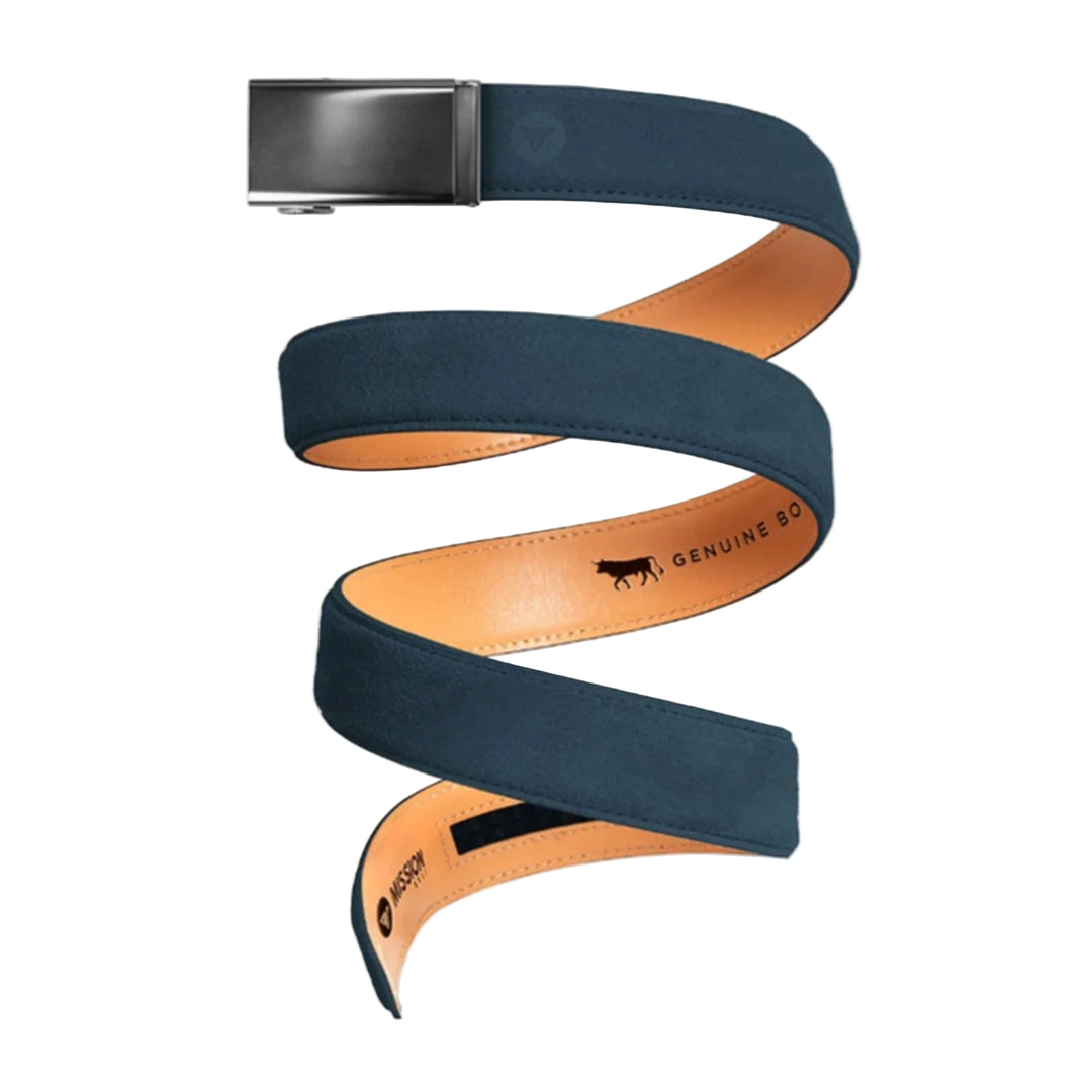 mission belt gunmetal men's | navy/navy suede