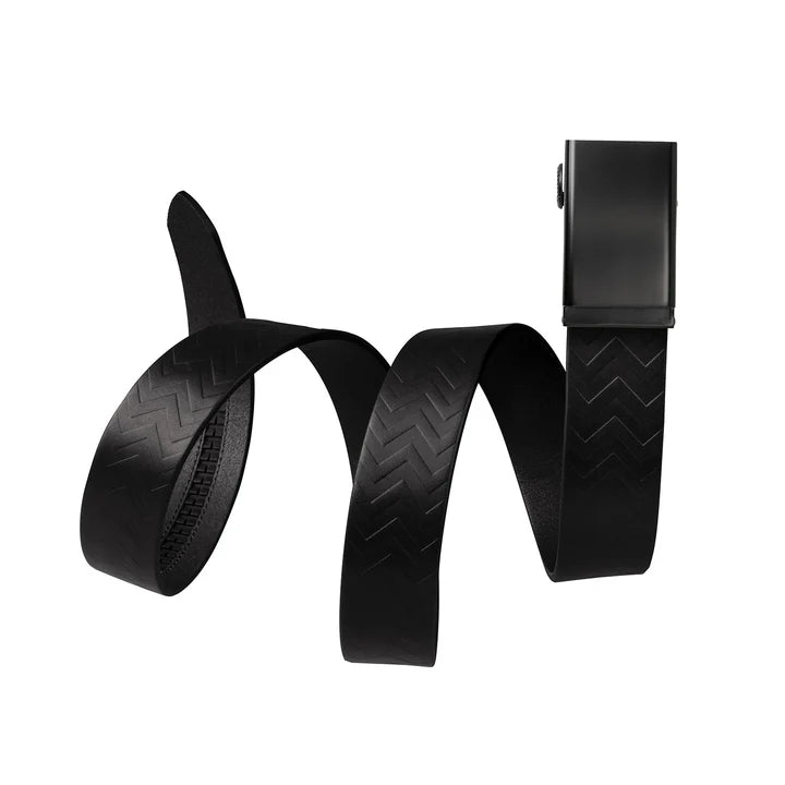 mission belt chevron full-grain | black