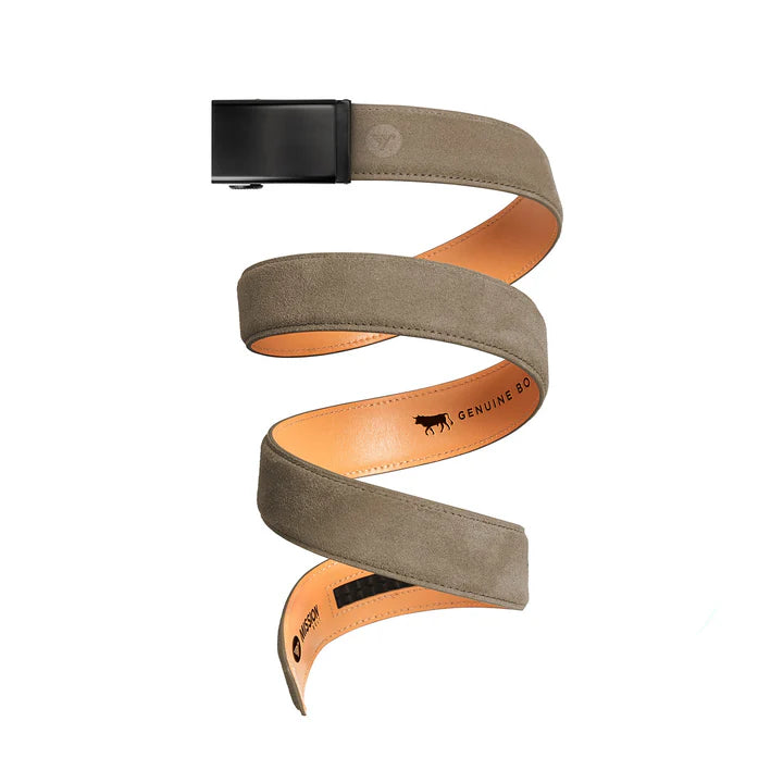 mission belt taupe suede full-grain men's | taupe / taupe suede