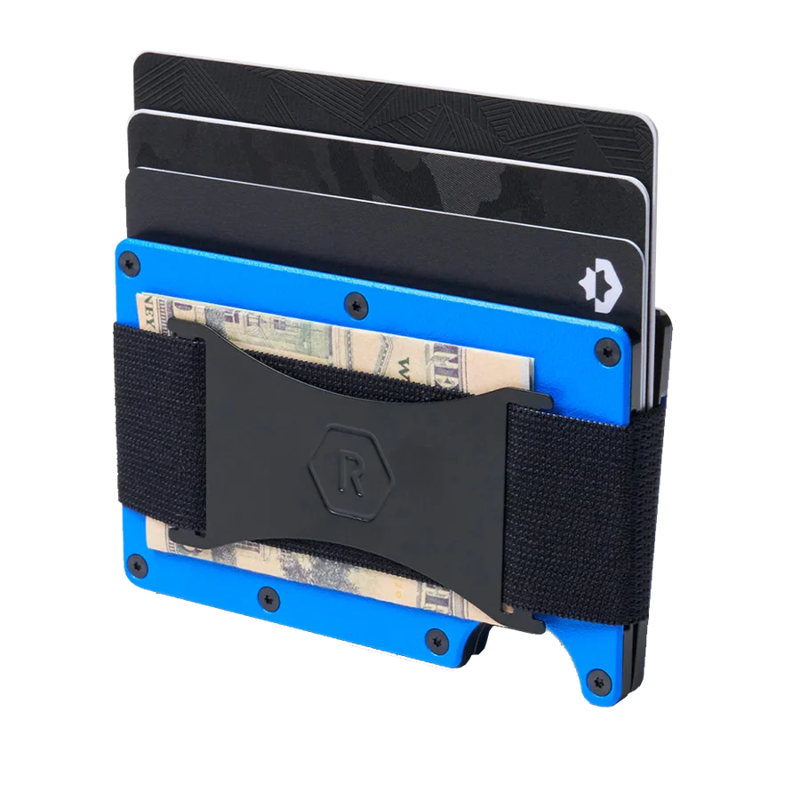 ridge wallet aluminum cash strap | high dive blue