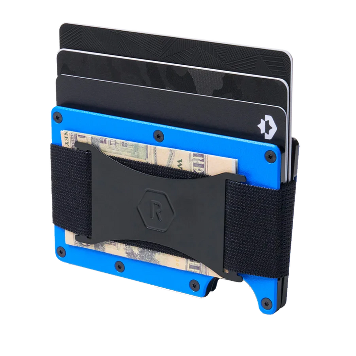ridge wallet aluminum cash strap | high dive blue