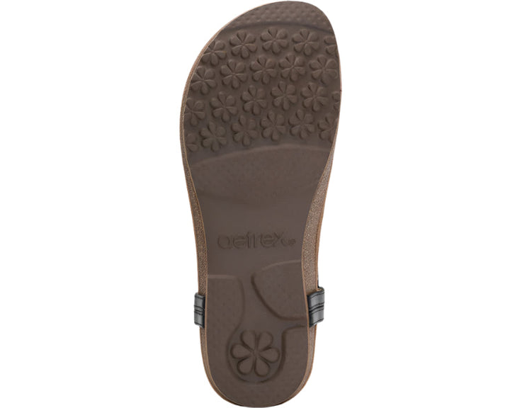aetrex evelyn thong sandal women's | black