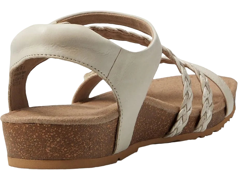 aetrex jillian braided quarter strap women's | butter