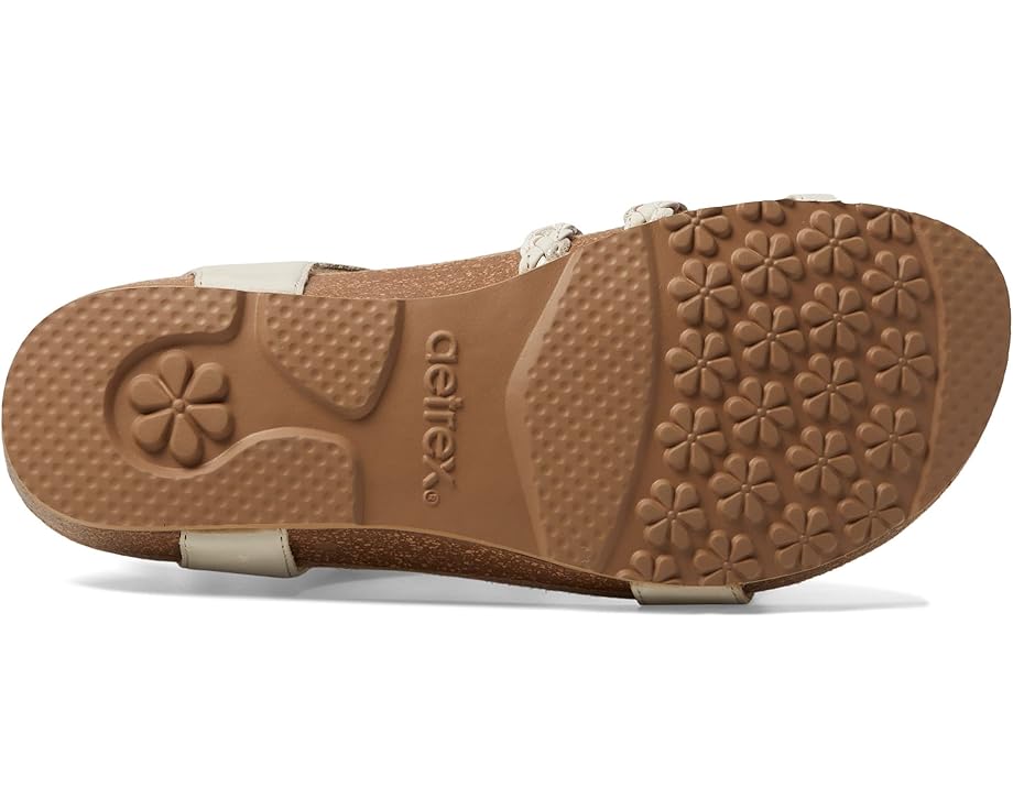 aetrex jillian braided quarter strap women's | butter