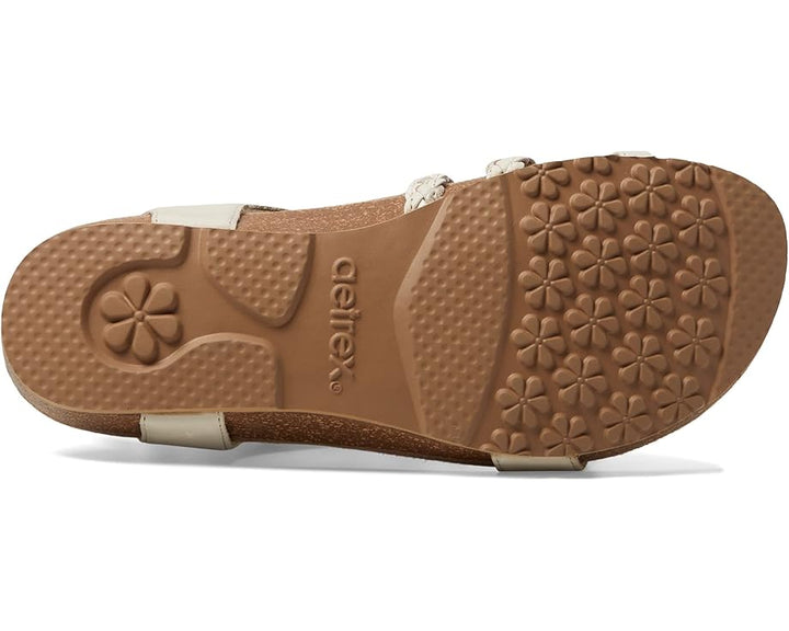 aetrex jillian braided quarter strap women's | butter