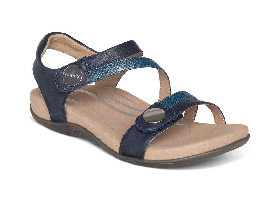 aetrex jess adjustable quarter strap women's | navy