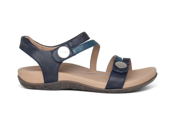 aetrex jess adjustable quarter strap women's | navy