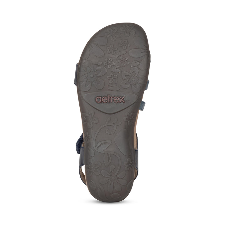 aetrex jess adjustable quarter strap women's | navy