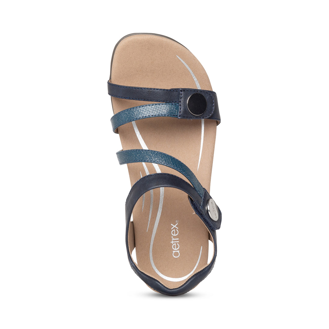 aetrex jess adjustable quarter strap women's | navy