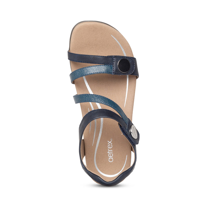 aetrex jess adjustable quarter strap women's | navy