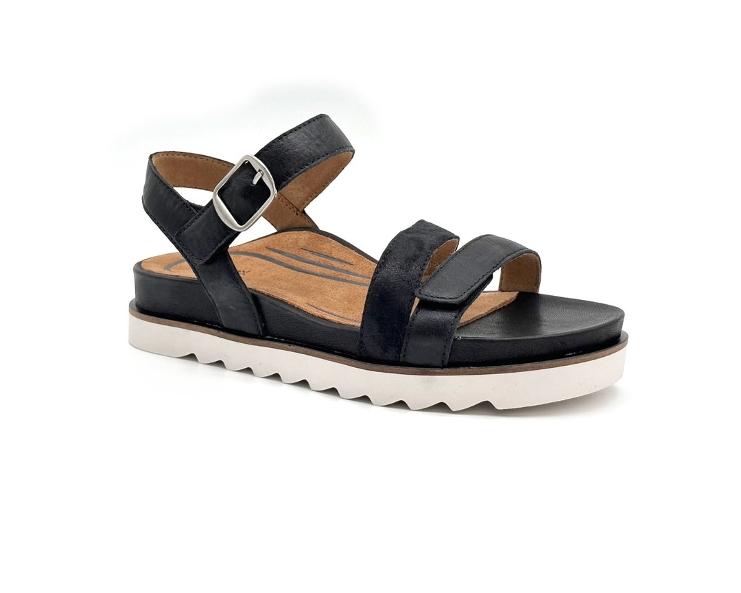 aetrex cass arch support adjustable strap women's | black