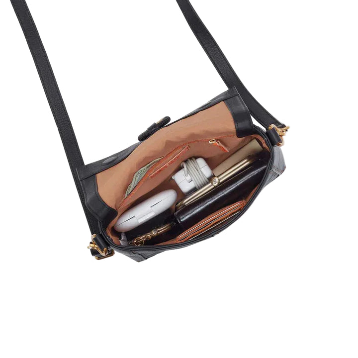 hobo austin flap crossbody women's | black