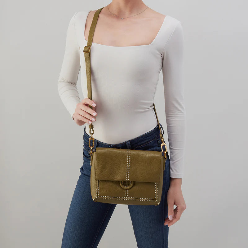 hobo austin flap crossbody women's | sunlit sage