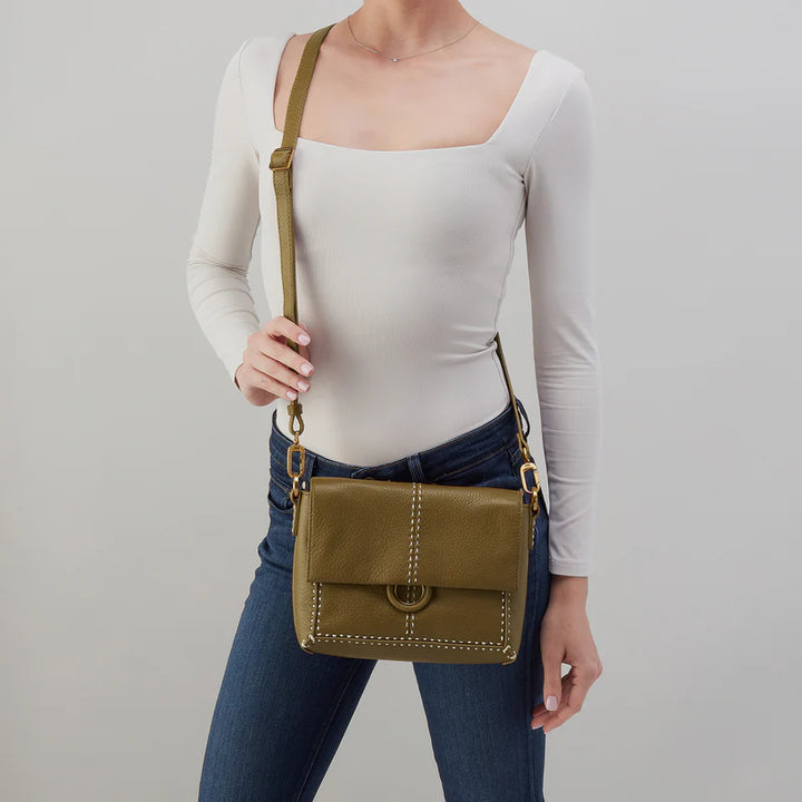 hobo austin flap crossbody women's | sunlit sage